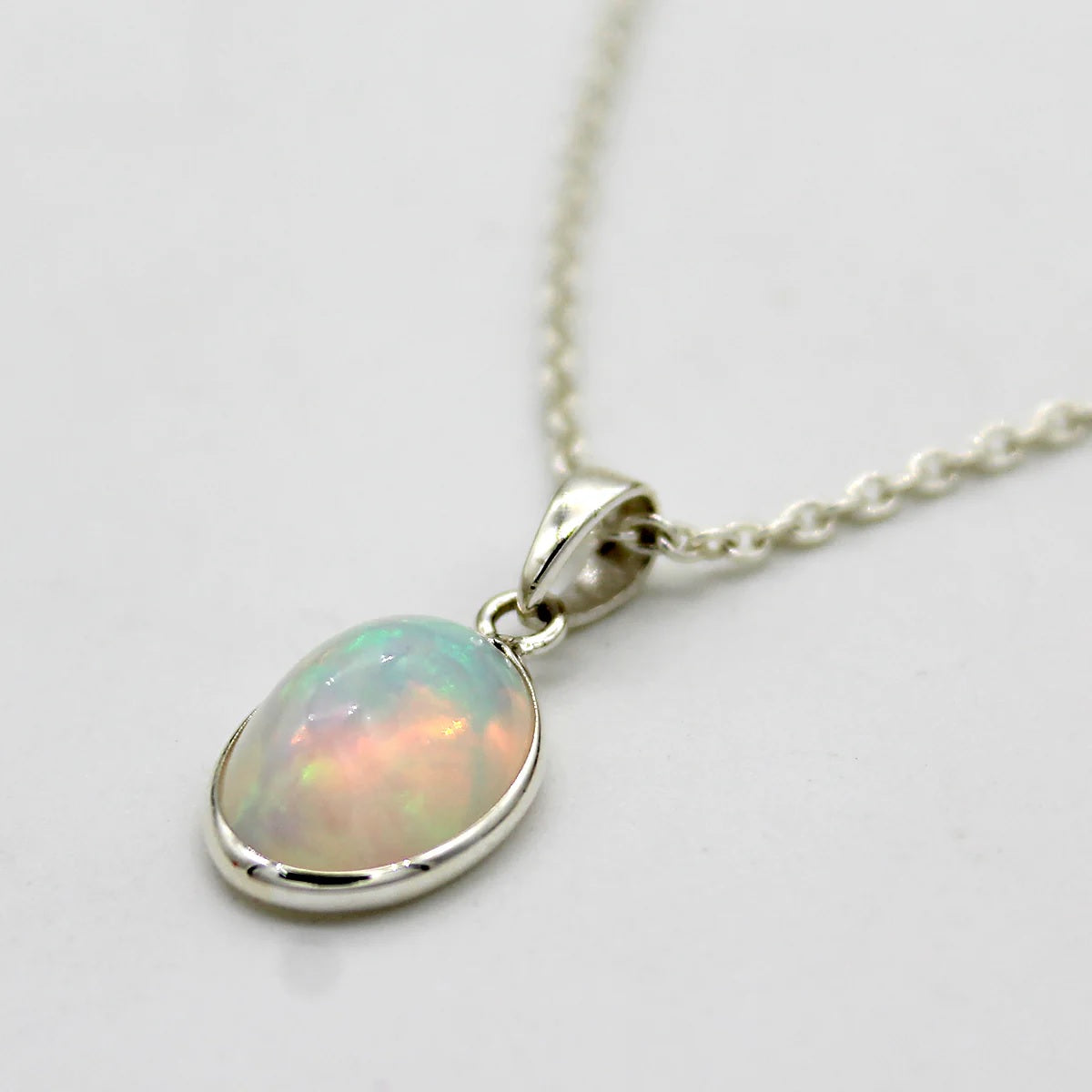 Unique Ethiopian Opal Pendant, 925 Silver Opal Pendant, Fire Opal Wedding deals Anniversary Gift Pendant With Chain, Opal With Zirconia Jewelry