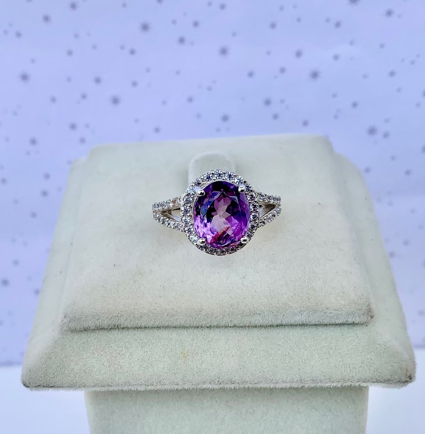 Genuine Amethyst Ring,925 Sterling Silver top Oval Cut Woman Ring, February Birthstone Ring, Amethyst Engagement Ring, Promise Ring, Gift Her